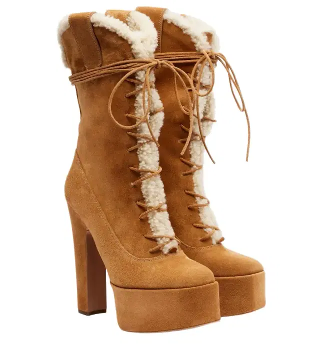 Paris Texas Malena 145 suede platform lace-up boots
