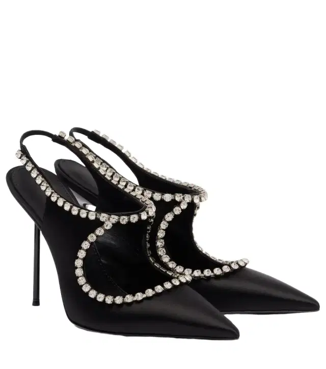 Paris Texas Lidia 105 embellished satin slingback pumps