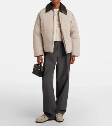 Bottega Veneta Intrecciato leather-trimmed down jacket | Thumbnail 4 Bottega Veneta Intrecciato leather-trimmed down jacket | Thumbnail 4