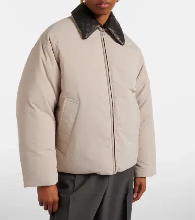 Bottega Veneta Intrecciato leather-trimmed down jacket | Thumbnail 6 Bottega Veneta Intrecciato leather-trimmed down jacket | Thumbnail 6