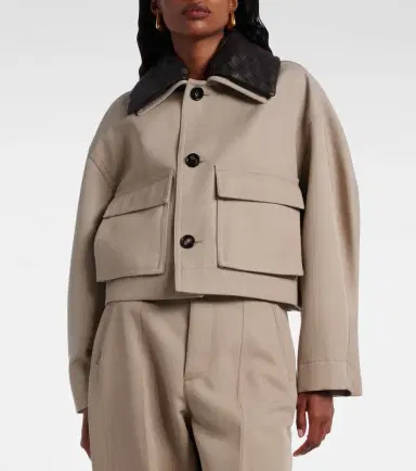 Bottega Veneta Cropped leather-trimmed wool jacket | Thumbnail 7 Bottega Veneta Cropped leather-trimmed wool jacket | Thumbnail 7