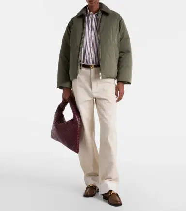 Bottega Veneta Intrecciato leather-trimmed down jacket | Thumbnail 4 Bottega Veneta Intrecciato leather-trimmed down jacket | Thumbnail 4