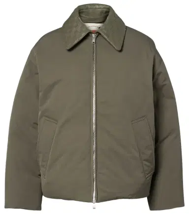 Bottega Veneta Intrecciato leather-trimmed down jacket | Thumbnail 1 Bottega Veneta Intrecciato leather-trimmed down jacket | Thumbnail 1