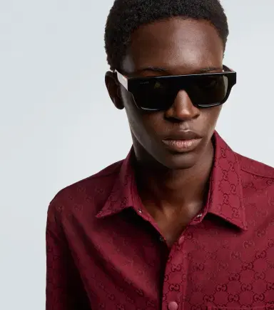 Gucci Web Stripe flat-top sunglasses | Thumbnail 3