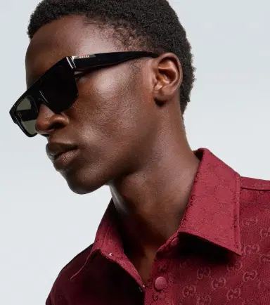 Gucci Web Stripe flat-top sunglasses | Thumbnail 4
