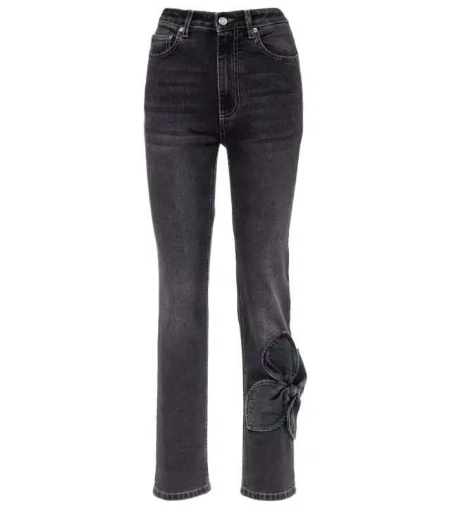 Area Bow-detail cropped straight jeans