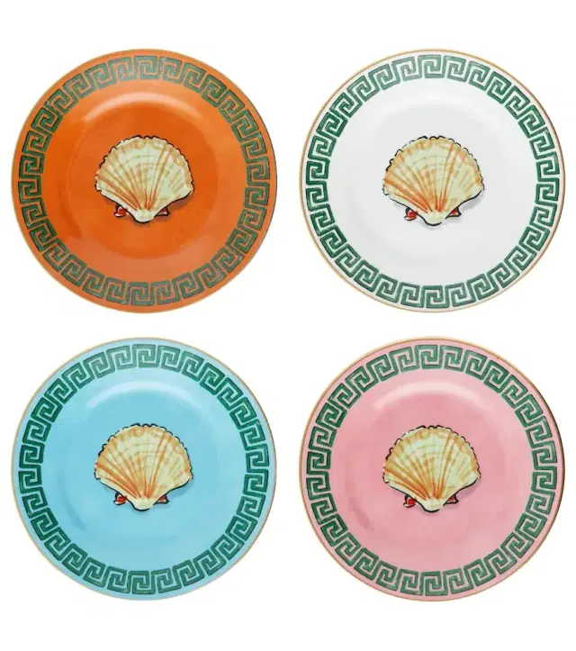 Ginori 1735 Il Viaggio Di Nettuno set of 4 bread plates by Luke Edward Hall