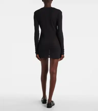 Miu Miu Logo cotton jersey minidress | Thumbnail 3