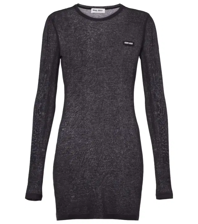 Logo cotton jersey minidress