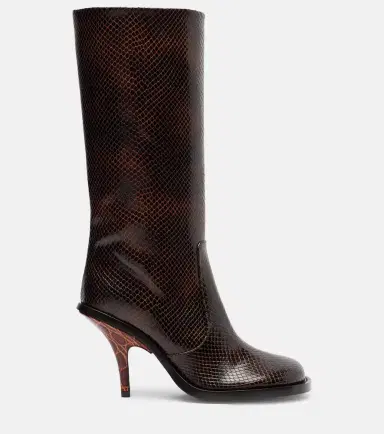 Dries Van Noten Snake-effect leather knee-high boots | Thumbnail 2
