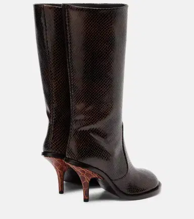 Dries Van Noten Snake-effect leather knee-high boots | Thumbnail 4