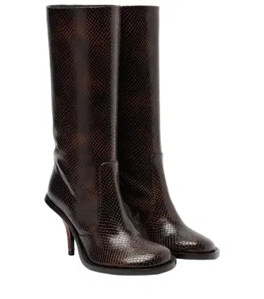 Dries Van Noten Snake-effect leather knee-high boots | Thumbnail 1
