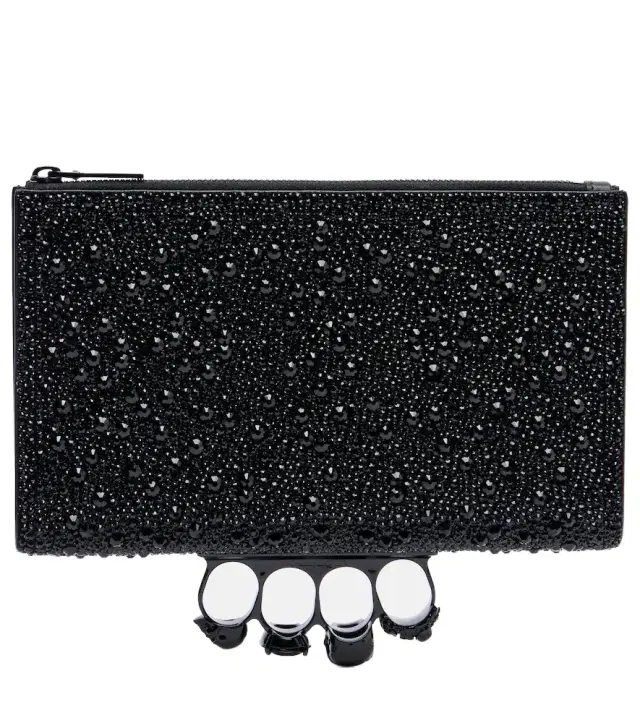 McQueen Knuckle studded leather pouch