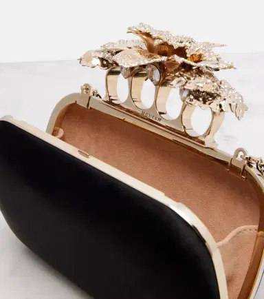Alexander McQueen Carnation Knuckle satin clutch | Thumbnail 4 Alexander McQueen Carnation Knuckle satin clutch | Thumbnail 4