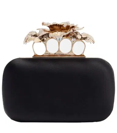 Alexander McQueen Carnation Knuckle satin clutch | Thumbnail 1 Alexander McQueen Carnation Knuckle satin clutch | Thumbnail 1