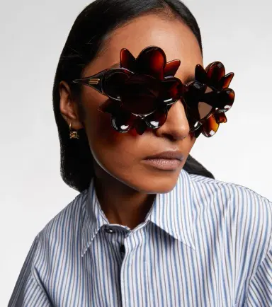 Bottega Veneta Peggy Flower round sunglasses | Thumbnail 4