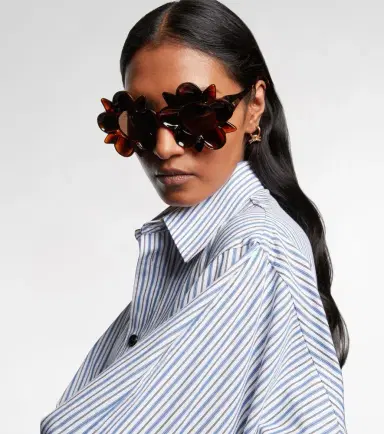 Bottega Veneta Peggy Flower round sunglasses | Thumbnail 5