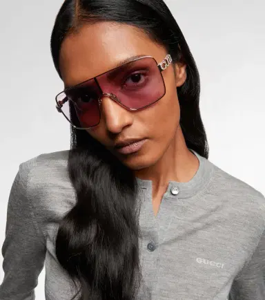 Gucci Crystal-embellished shield sunglasses | Thumbnail 4