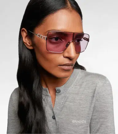 Gucci Crystal-embellished shield sunglasses | Thumbnail 5
