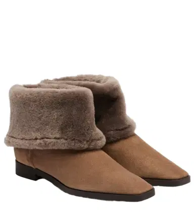 TOTEME Shearling-lined suede ankle boots | Thumbnail 1 TOTEME Shearling-lined suede ankle boots | Thumbnail 1