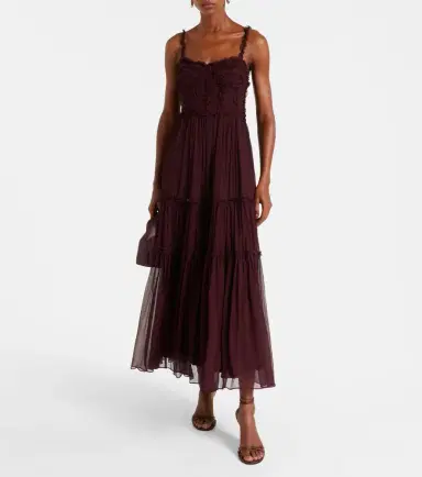 Ulla Johnson Talitha ruffled silk chiffon midi dress | Thumbnail 4