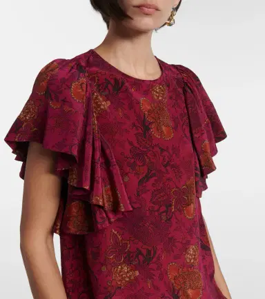 Ulla Johnson Lena floral silk crêpe de chine top | Thumbnail 2