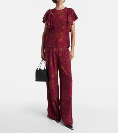 Ulla Johnson Lena floral silk crêpe de chine top | Thumbnail 3