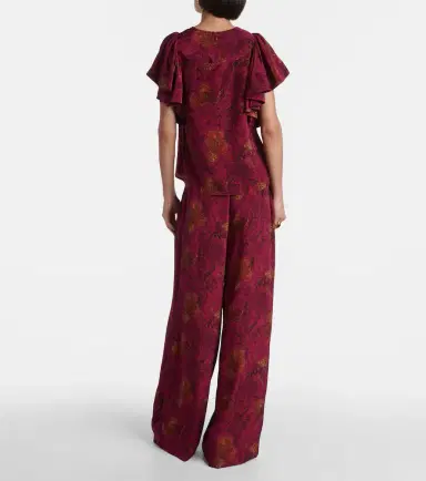 Ulla Johnson Lena floral silk crêpe de chine top | Thumbnail 4