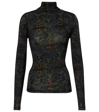 Ulla Johnson Aurelia printed jersey turtleneck top | Thumbnail 1