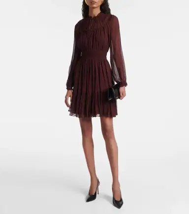 Ulla Johnson Ava tie-neck silk chiffon minidress | Thumbnail 2