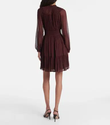 Ulla Johnson Ava tie-neck silk chiffon minidress | Thumbnail 3