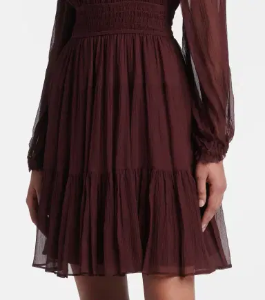 Ulla Johnson Ava tie-neck silk chiffon minidress | Thumbnail 4
