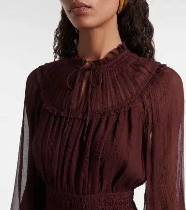 Ulla Johnson Ava tie-neck silk chiffon minidress | Thumbnail 5
