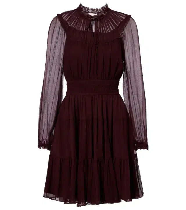 Ulla Johnson Ava tie-neck silk chiffon minidress