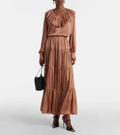 Ulla Johnson Liese pleated silk satin blouse | Thumbnail 2