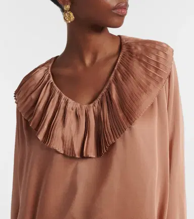 Ulla Johnson Liese pleated silk satin blouse | Thumbnail 5