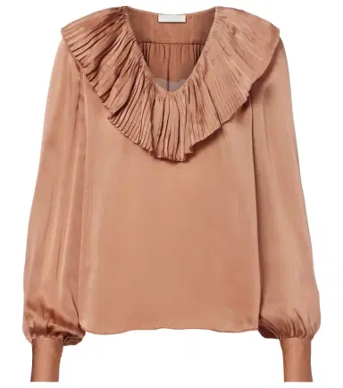 Ulla Johnson Liese pleated silk satin blouse | Thumbnail 1