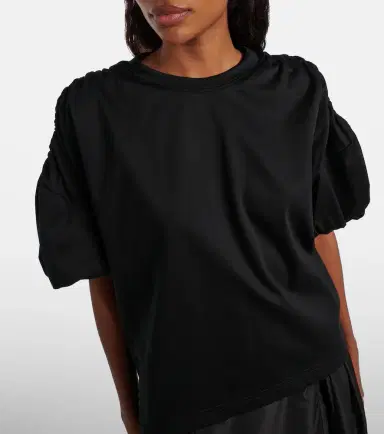Noir Kei Ninomiya Gathered cotton jersey T-shirt | Thumbnail 4