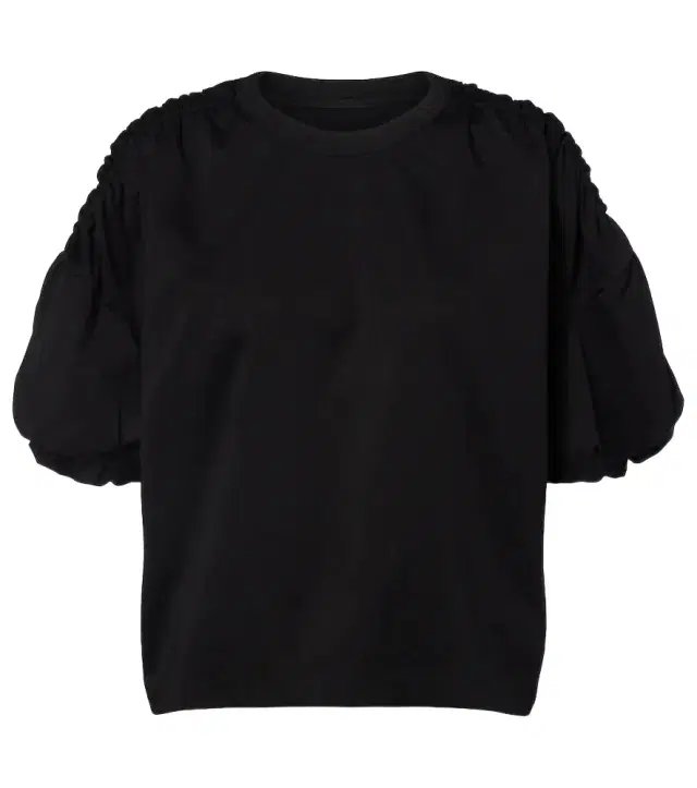 Noir Kei Ninomiya Gathered cotton jersey T-shirt