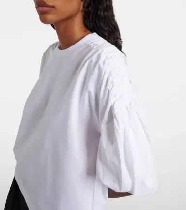Noir Kei Ninomiya Gathered cotton jersey T-shirt | Thumbnail 2