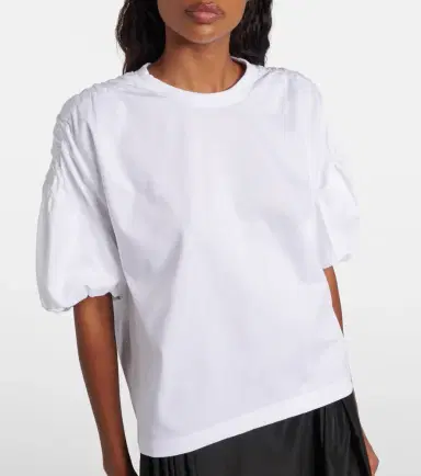 Noir Kei Ninomiya Gathered cotton jersey T-shirt | Thumbnail 3