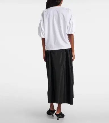 Noir Kei Ninomiya Gathered cotton jersey T-shirt | Thumbnail 4