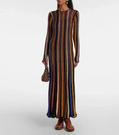 Ulla Johnson Albie striped lamé maxi dress | Thumbnail 4