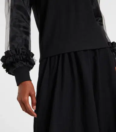 Noir Kei Ninomiya Tulle-trimmed wool sweater | Thumbnail 2