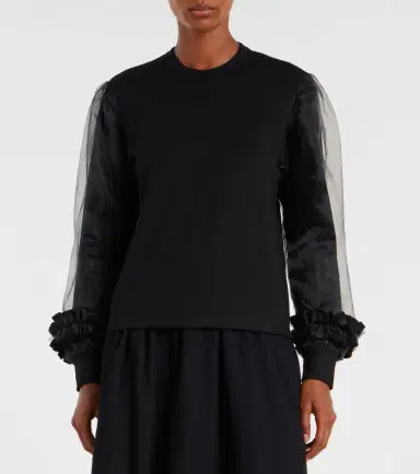 Noir Kei Ninomiya Tulle-trimmed wool sweater | Thumbnail 5