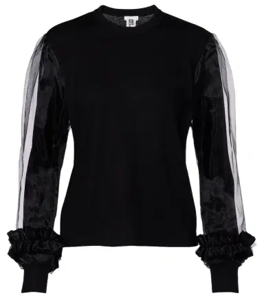 Noir Kei Ninomiya Tulle-trimmed wool sweater | Thumbnail 1