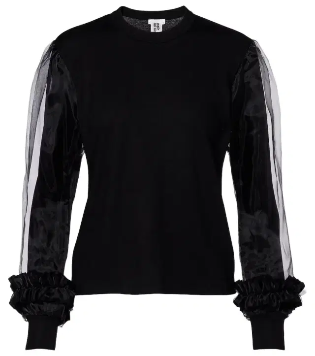 Noir Kei Ninomiya Tulle-trimmed wool sweater
