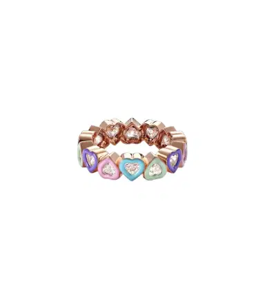 Kamyen 18kt rose gold ring with diamonds and enamel | Thumbnail 1