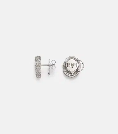 Kamyen 18kt white gold earrings with diamonds and enamel | Thumbnail 2