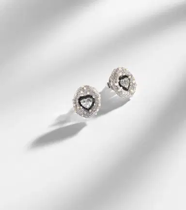 Kamyen 18kt white gold earrings with diamonds and enamel | Thumbnail 5